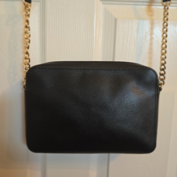 Michael Kors Women Jet Set Travel Bag Black Gold Hardware Long Strap Crossbody - Picture 8 of 12